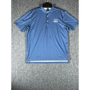 Turtleson Mens Blue Pine Tree Print‎ Golf Polo Shirt Amateur Players Tour Large